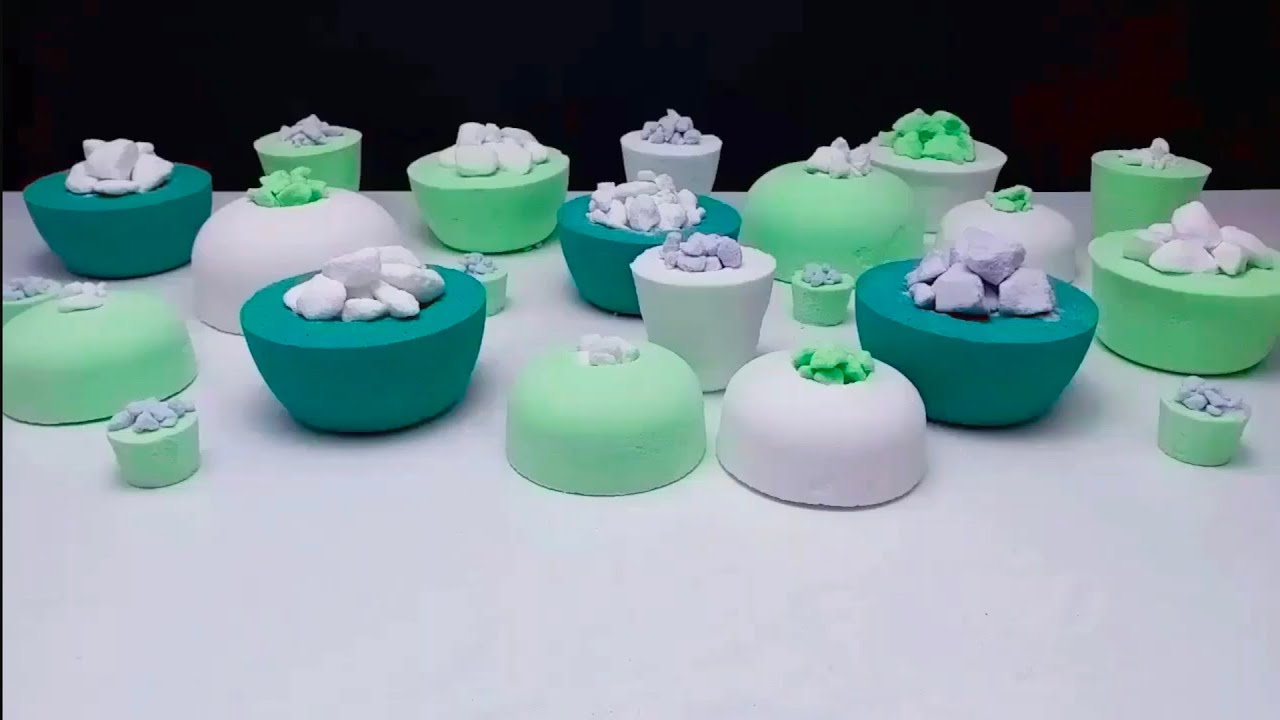 Green Spectrum Crush 💚🌿 | Shades of Green Baking Soda ASMR