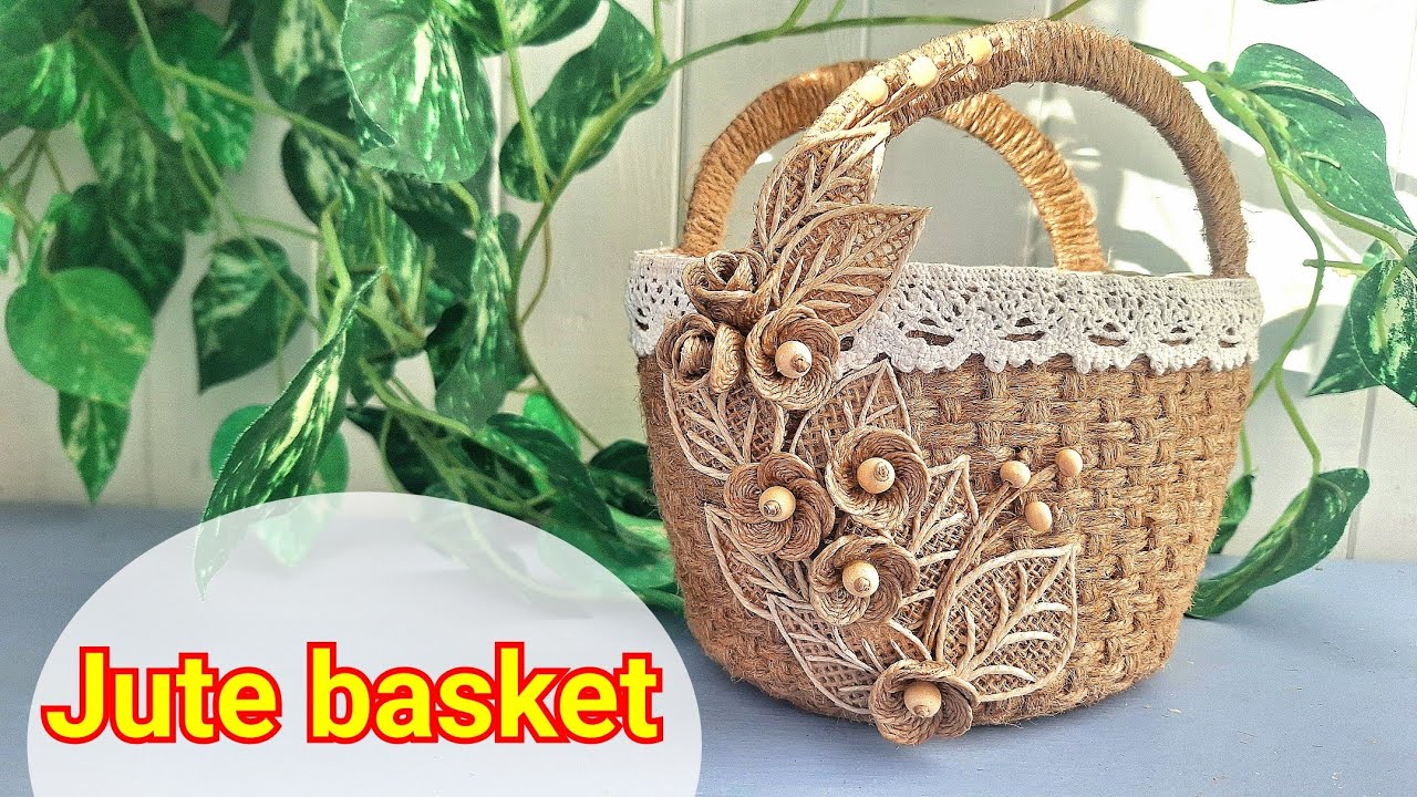 All it takes is jute, and an ordinary plastic container is transformed into a beautiful basket.