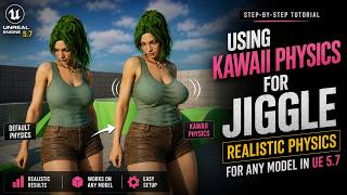 Using Kawaii Physics For Jiggle in Unreal Engine 5.7, realistic Physics For Any model #unrealengine