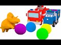 Шарики и трамплин: учим транспортные средсва с Динозавриком Дино | Обучающий мультфильм для детей 🎨