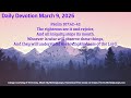 Daily Devotion March 9, 2026 Discovering the Lovingkindness of the Lord
