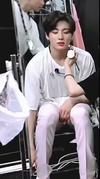 JUNGKOOK and his makeup done up by makeup artists 😍❤️.     #jk #bts #shorts