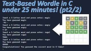 Text-Based Wordle in C under 25 Minutes! (Part 2 of 2) screenshot 5