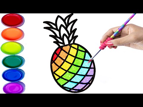 🍍Como Dibujar PIÑA DE ARCO IRIS PASO A PASO - Dibujo Fácil de Piña - How to Draw - Juegos y Colores
