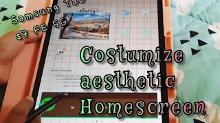how to customize aesthetic homescreen on my tab |samsung tab s7 FE 5G screenshot 2