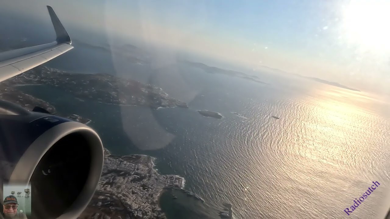 Go Around in Turbulent conditions, British Airways A320neo at Mykonos Greece