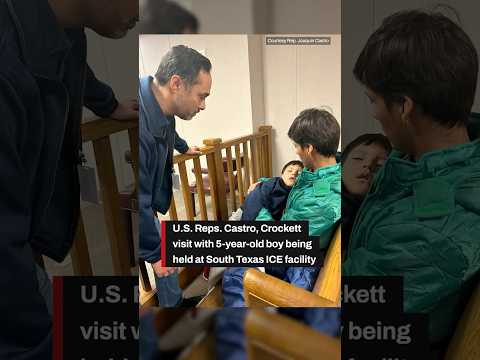 Video Joaquin Castro, Jasmine Crockett visit 5-year-old boy being held at ICE facility in Texas - youtube