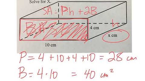 Surface area - rectangular prism algebra
