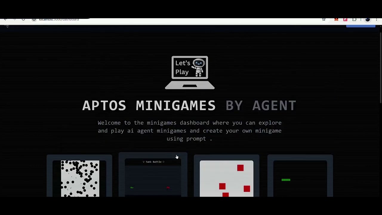 AptosMiniHub: AI-powered minigame launchpad for creating, playing, and  monetizing unique blockchain-based games. | Buidls | DoraHacks