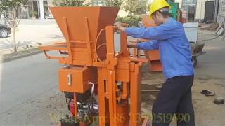 Semi Automatic Interlocking Clay Soil Brick Machine HBY2-15 Diesel Engine Block Machine
