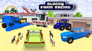 BLOCKY Farm and Racing Simulator: New Fields and New Agricultural Concepts | New Tractor and Pickup screenshot 5