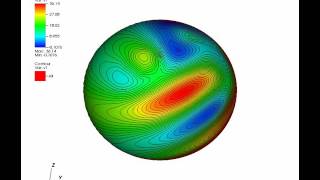 Shallow water on sphere: Test 5 from Williamson et al., JCP 1992 (deal.II)
