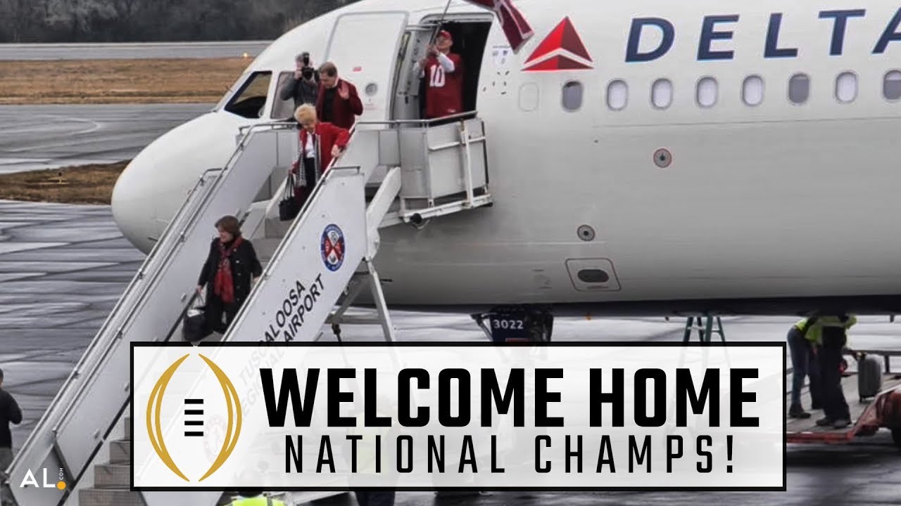 Alabama returns to Tuscaloosa airport after national championship win
