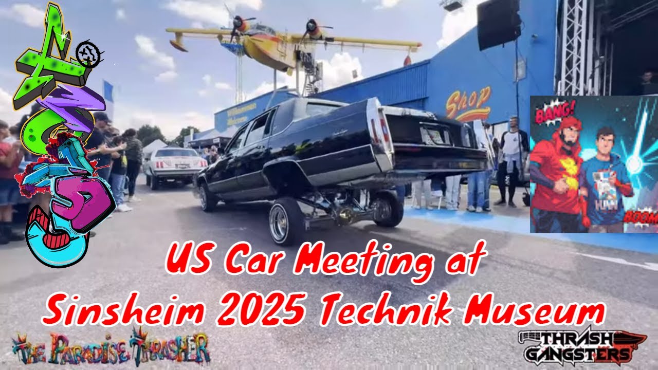 US Car Meeting in Sinsheim, Germany 2025 -  US Muscle Car Show - Technik Museum and ThrashGangsters