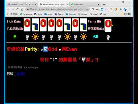 parity bit 奇偶校驗位