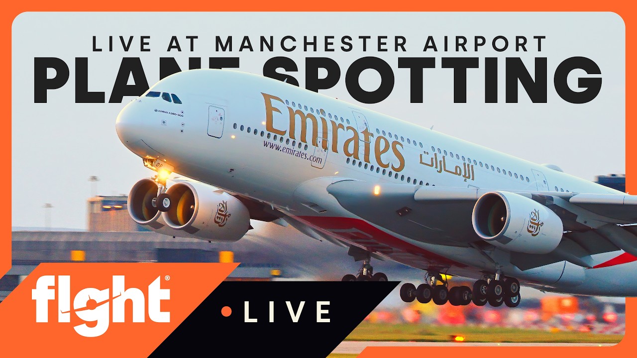 Manchester Airport LIVE (EGCC) 🧡 A380, PIA 777 & Heavy Jets – Sunset → Night