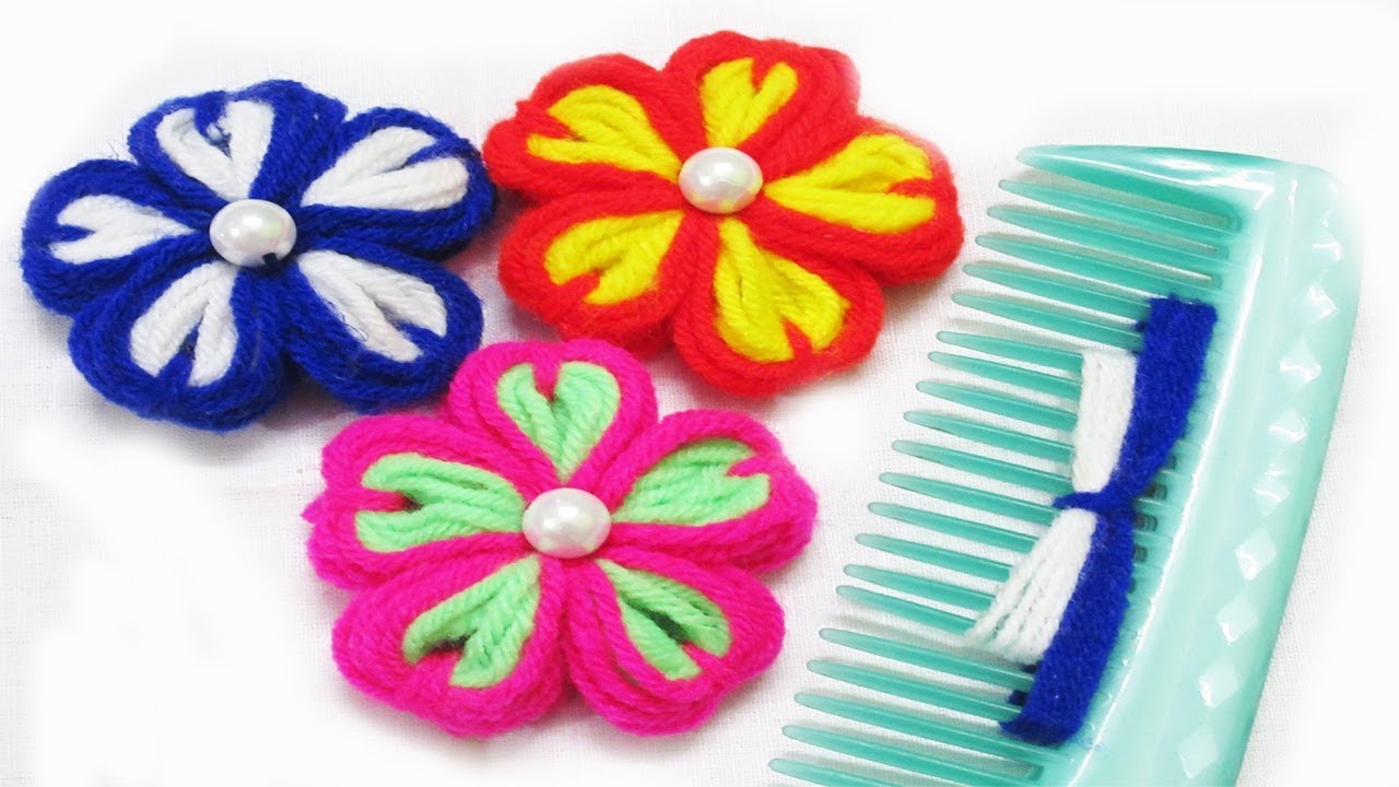 Hand Embroidery Flower with Comb Easy Hand Embroidery Amazing Trick