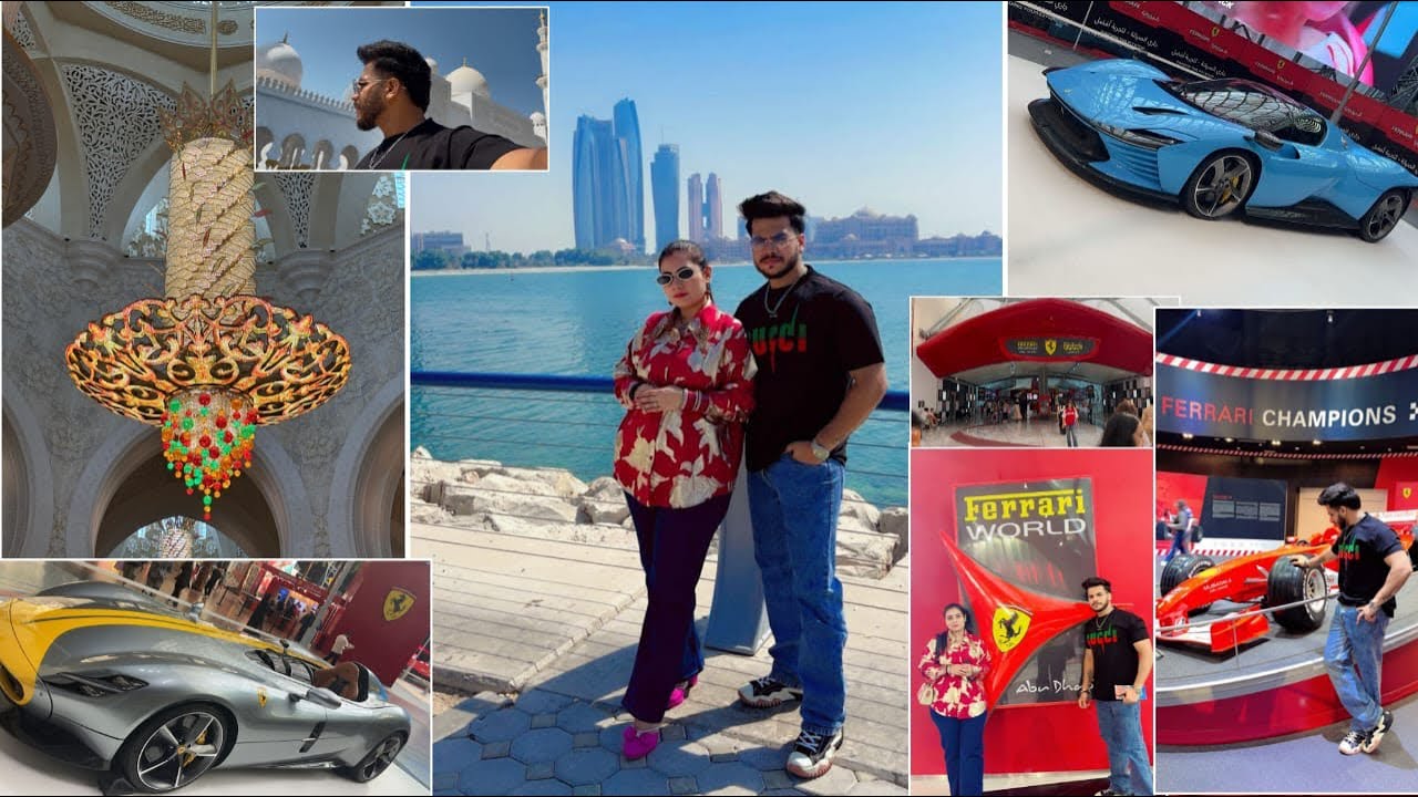 World biggest chandelier 😲… Ferrari world 🏎️❤️‍🔥🤯 Done with the world fastest ride .Formula rosa 🏎️🔥