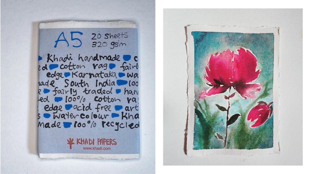 Trying Out Khadi 100% Cotton Watercolor Paper | Intuitive Floral Speedpaint Demo