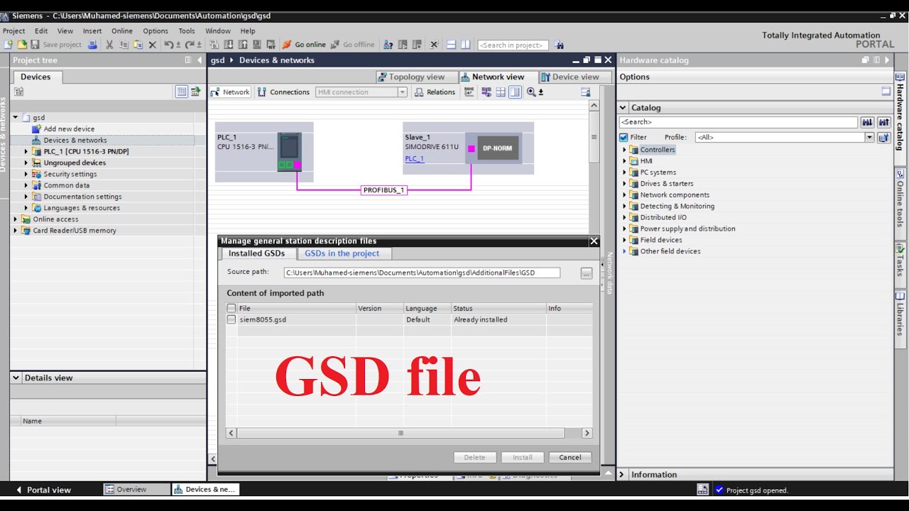 TIA Portal how install GSD file - YouTube