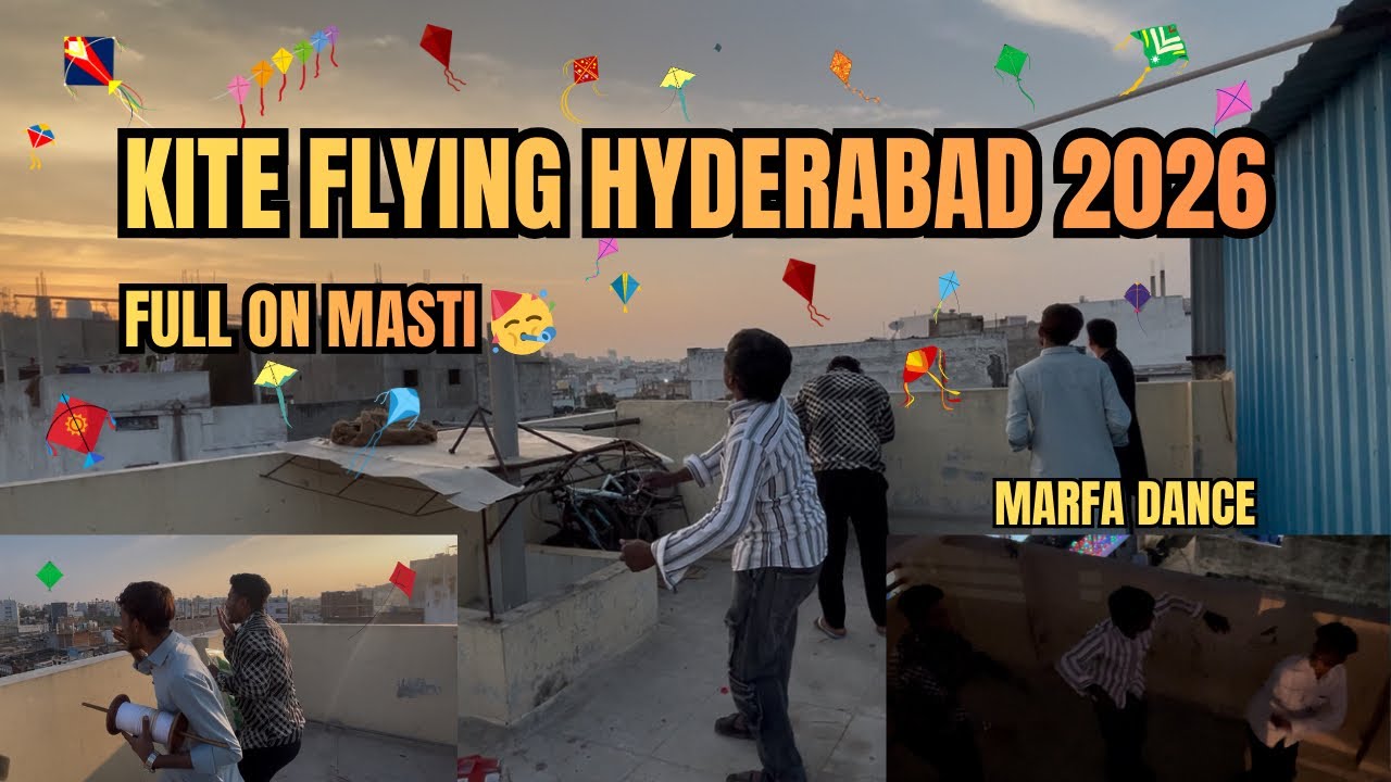 KITE FLYING VLOG HYDERABAD 2026 || FULL ON MASTI 🥳😅