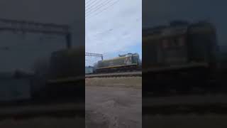 Russian armored train driving to Melitopol .