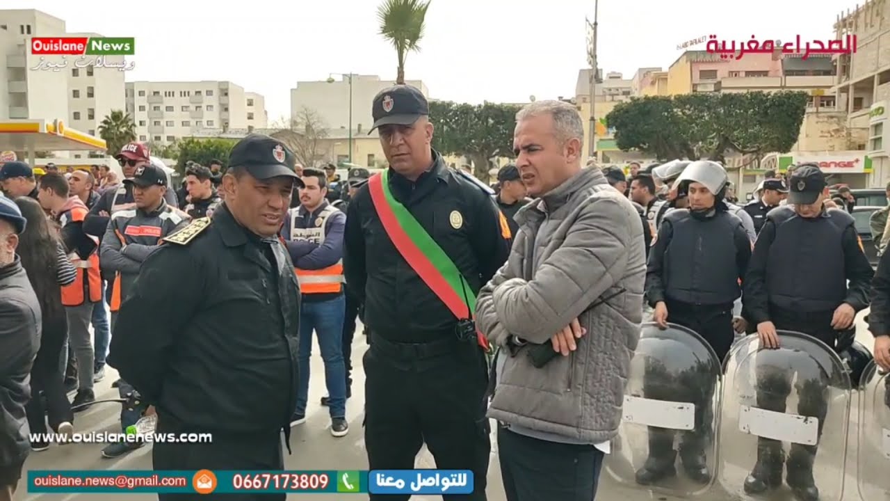 مكناس حمرية /مجهودات رجال الامن الوطني بوقفات احتجاجية للحفاظ علي النظام العام ويسلان نيوز