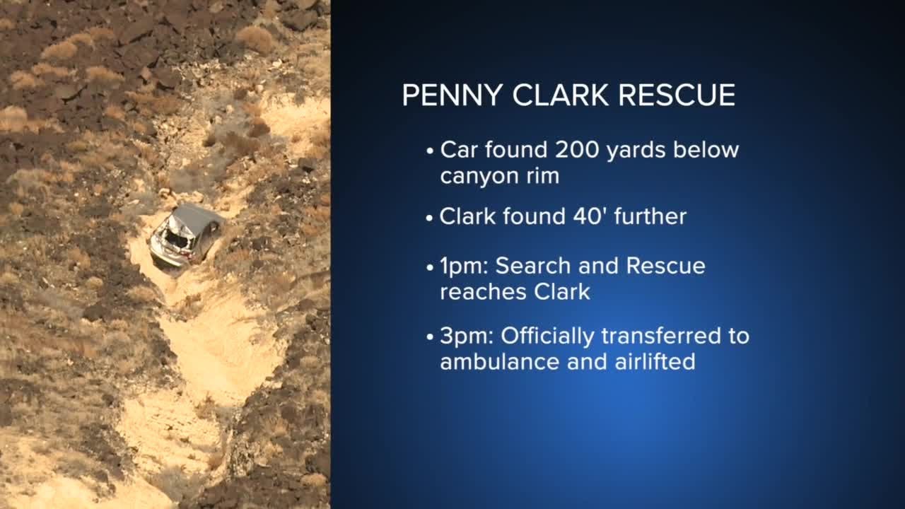 Penny Clark found alive on canyon wall - YouTube