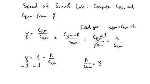 CHE3025 Speed of Sound Analysis 3 - Computing Heat Capacity from Gamma