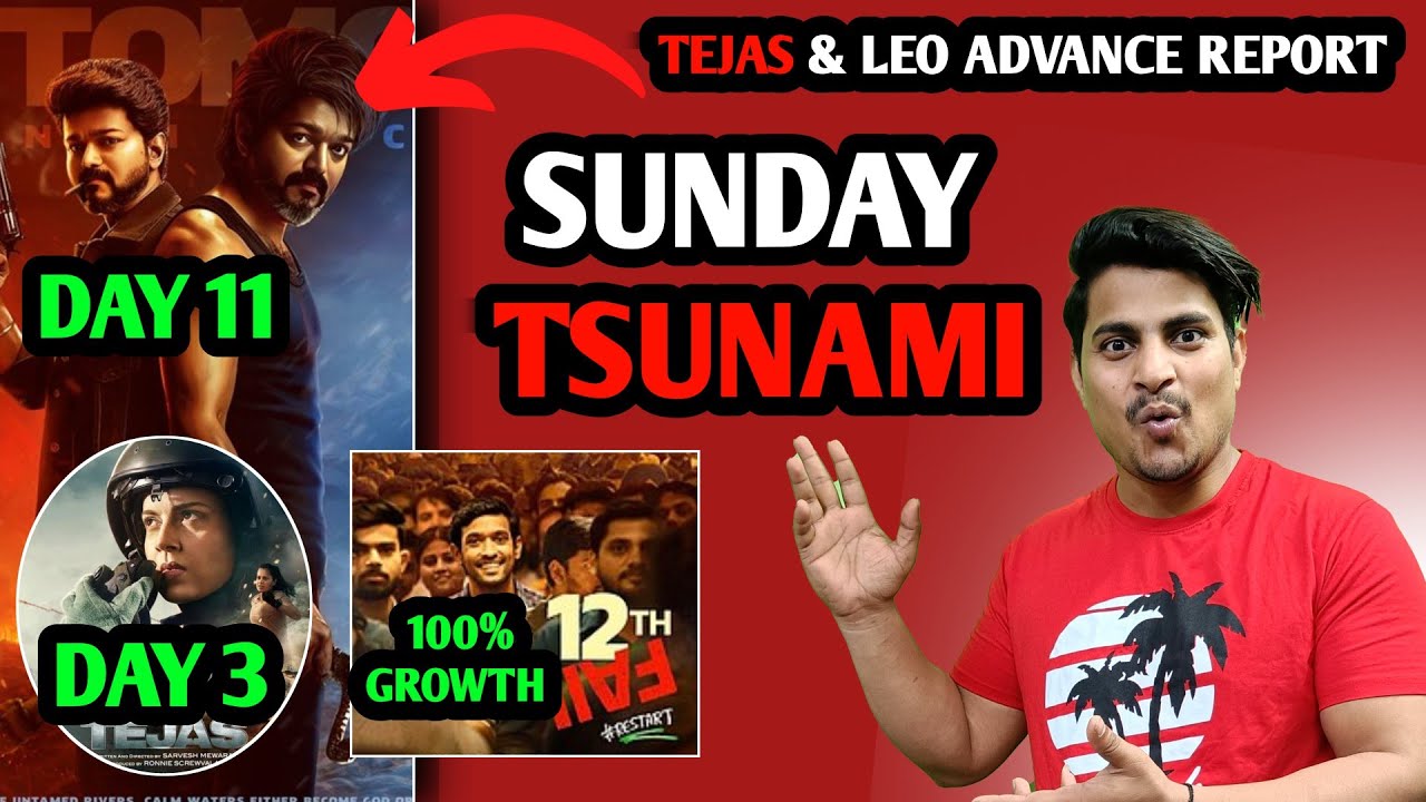 Leo Movie Day 11 Advance Booking Report | Tejas Day 3 Prediction | 12th Fail Day 3 Prediction 