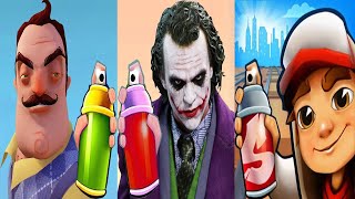 Subway Surfers 2020 vs HELLO NEIGHBOR vs JOKER Subway Run Gameplay HD screenshot 5