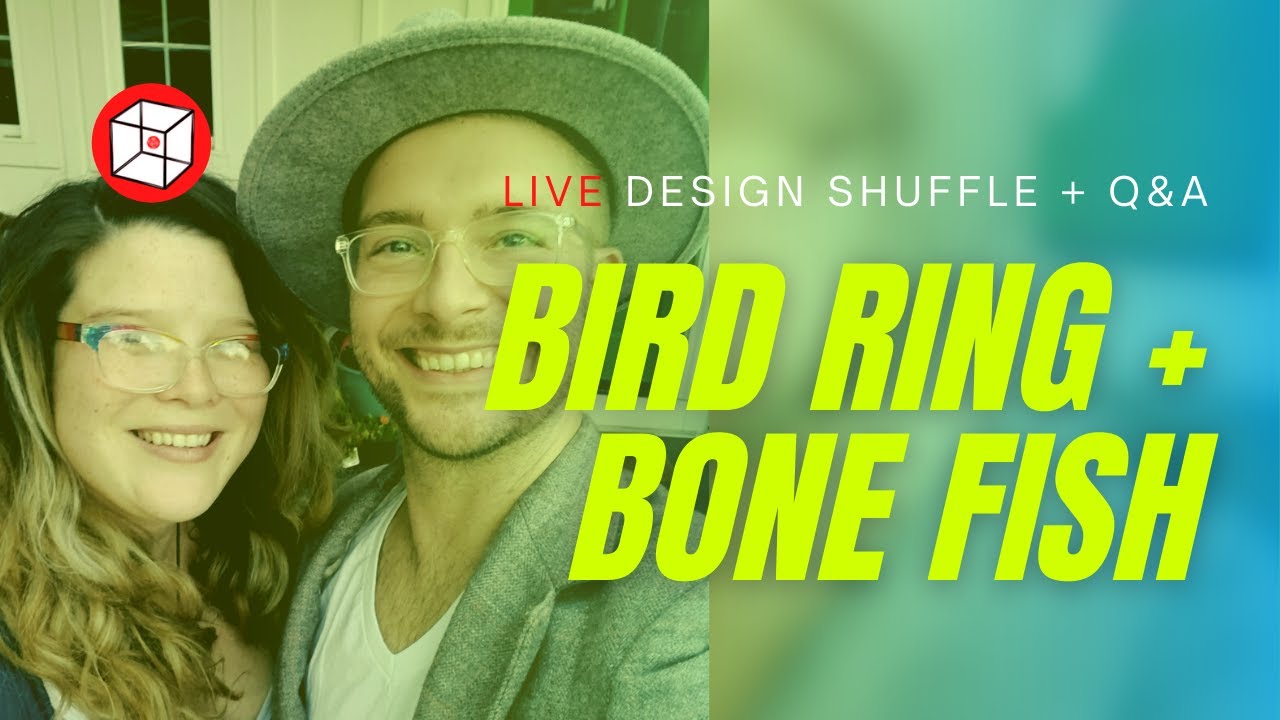 LIVE 3D Print Design: Bird Ring + Bone Fish | Design Shuffler (Replay)
