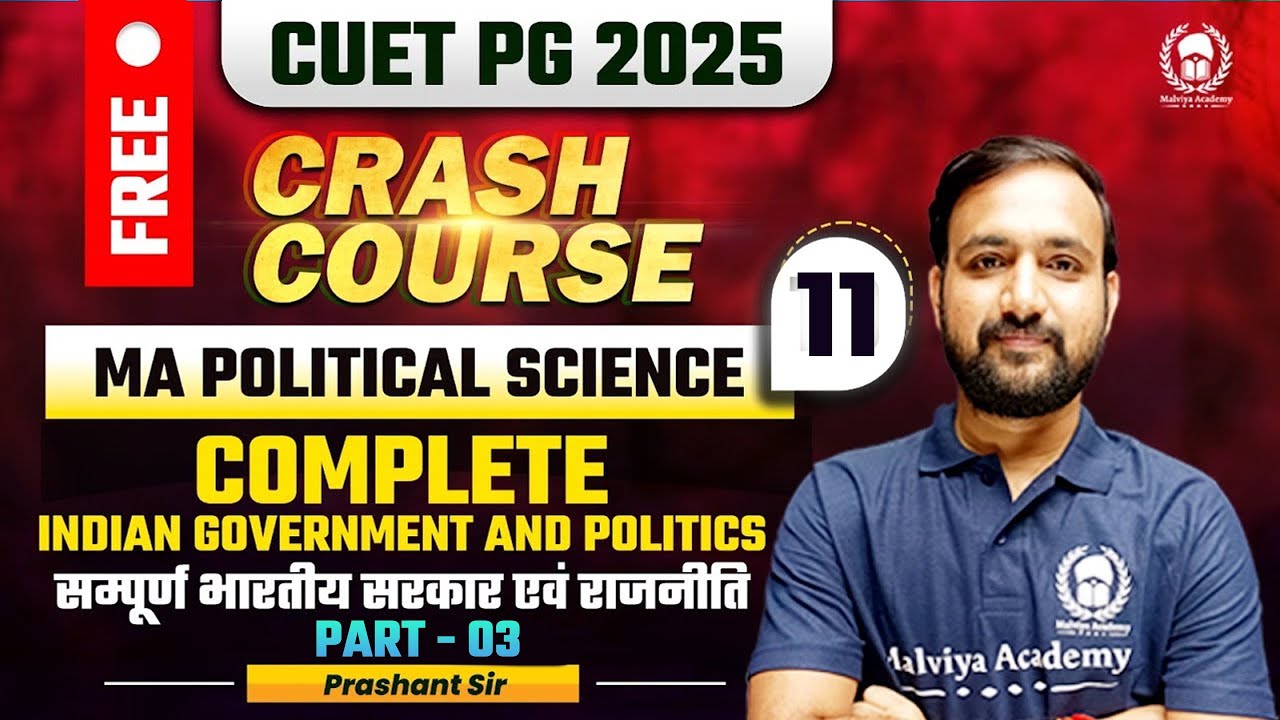 CUET PG 2025 MA Political Science Free Crash Course | Complete Indian ...