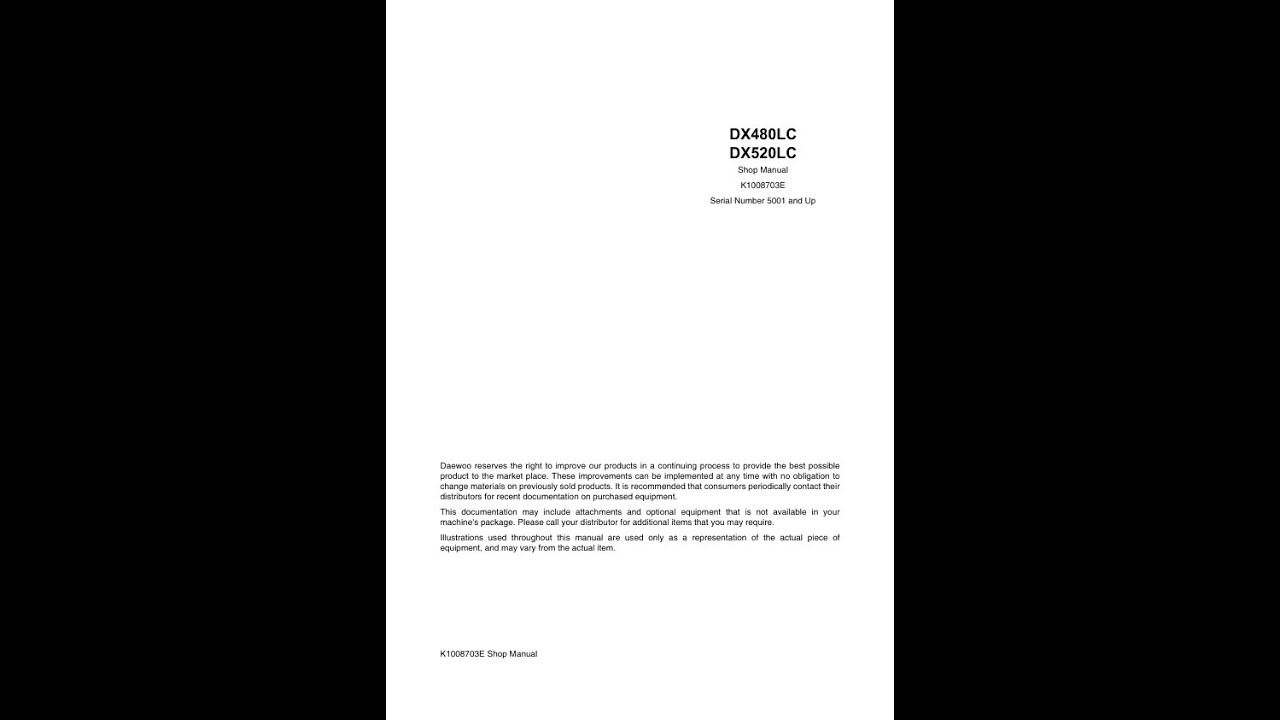 Doosan DX480LC, DX520LC Service Manual