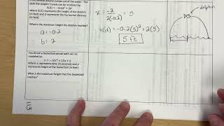 Finding Maximum Height of a Quadratic Application