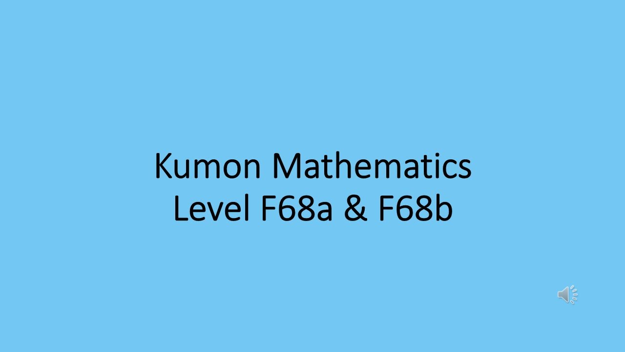 KUMON 数学 L Kumon Mathematics F68a & F68b - YouTube
