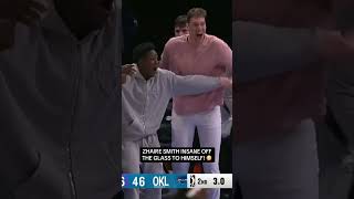 Zhaire Smith went in T-MAC MODE with this alley-oop off the glass to HIMSELF! 😳