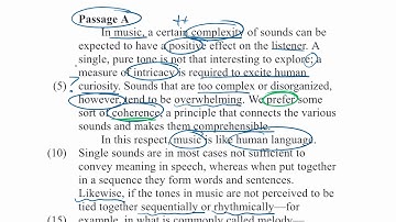 LSAT reading comp humanities: principles and analogies Music