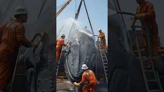 Giant Whale Lifted by Crane Unreal Size Comparison! #monkey #gorilla #wildlife #funny #competition