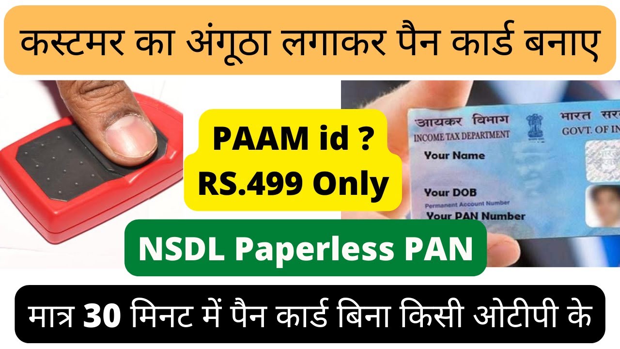 NSDL Paperless PAN ID. Make PAN Card By Biometric Scan Just Only At 30