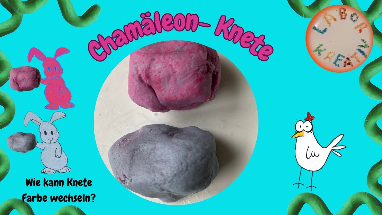 Farbwechselnde Knete (Chamäleon-Knete) mit Rotkohlsaft, Mehl und Salz mit Kindern selber machen