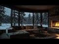 No Ads Fireplace Blizzard ASMR - Snow Storm Sound Sleep With Fireplace Burning For Deep Sleeping