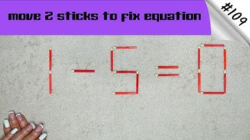 Matchstick puzzle #109 | Match puzzle 1-5=0 with hint and solution.