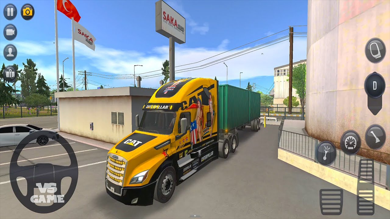 New Freightliner Cascadia Sleeper With CAT Skin - Truck Simulator Ultimate Android Gameplay
