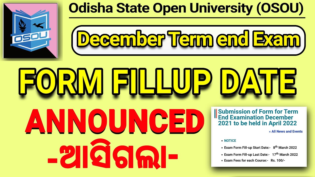 Osou form fill up 2022 // Osou Exam 2022 // Osou Exam 2021 // Odia knowledge Academy