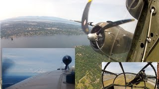 B-25D Amazing Flight around Seattle 'Grumpy' Historic Flight Foundation