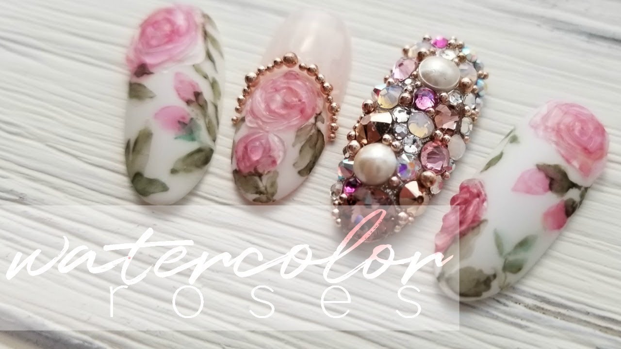 Watercolor 3D Roses Tutorial  • Natasha Harton Nails
