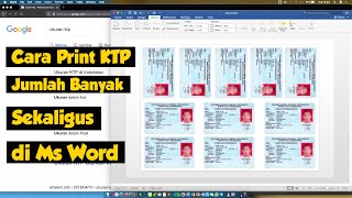 Cara Print KTP dalam Jumlah Banyak Sekaligus di Word