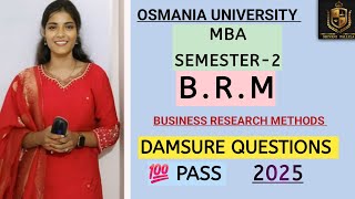 BRM || BUSINESS RESEARCH METHODS || MBA || SEMESTER - 2 || IMPORTANT QUESTIONS  ‎⁨@shivanipallela⁩  