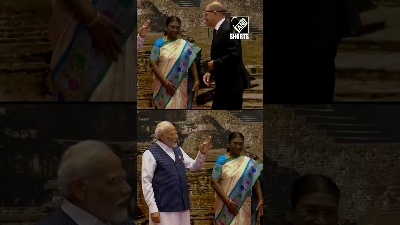 German Chancellor Olaf Scholz arrives at Bharat Mandapam in Delhi for G20 dinner